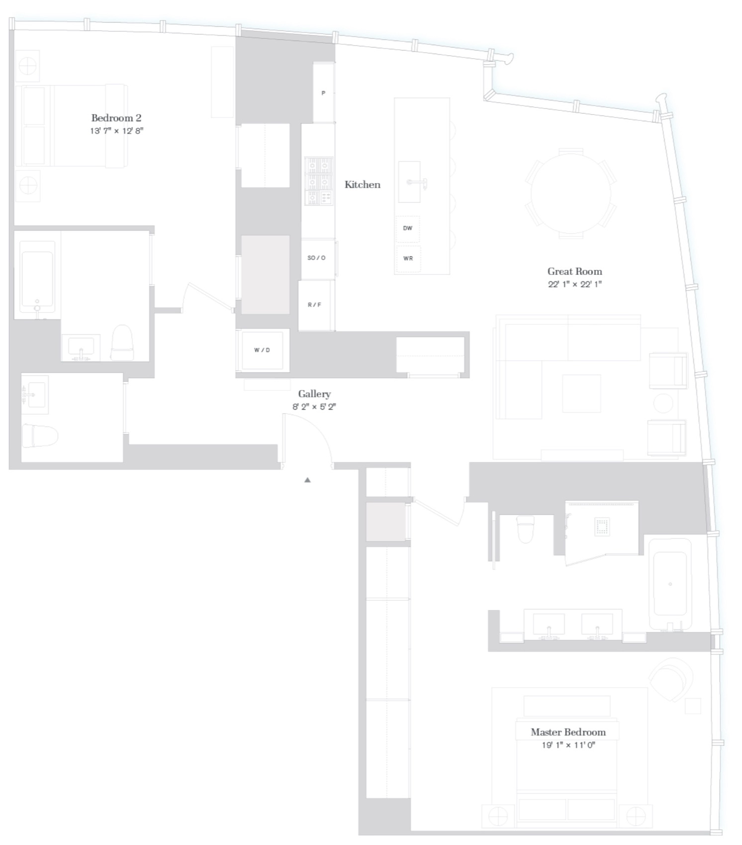 111 Murray Street Floors 17-30, Residence A floor plan