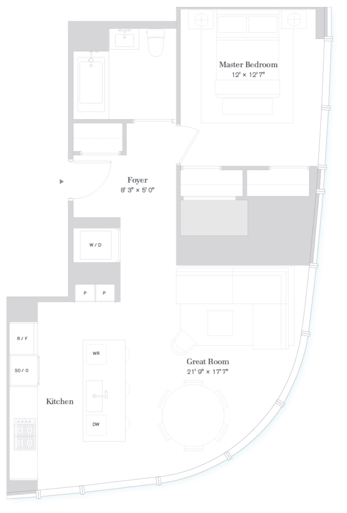 111 Murray Street Floors 7-15, Residence C floor plan