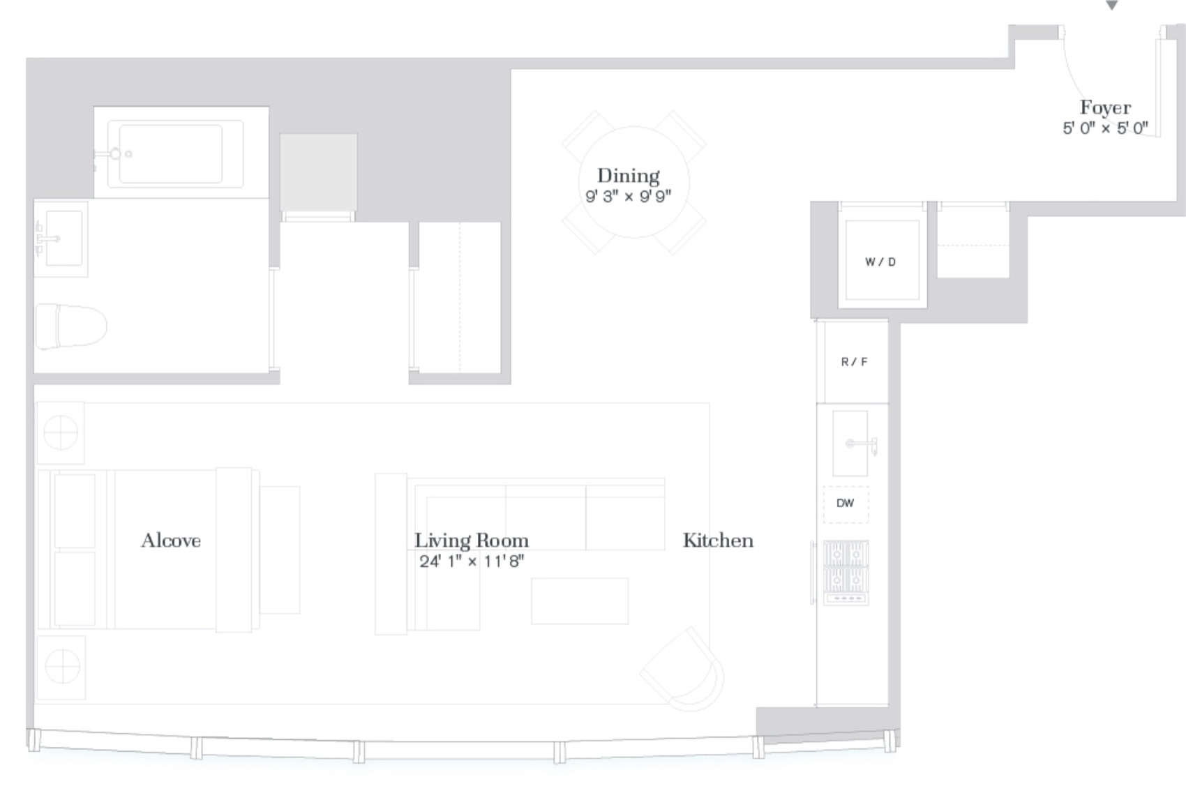 111 Murray Street Floors 7-15, Residence D floor plan