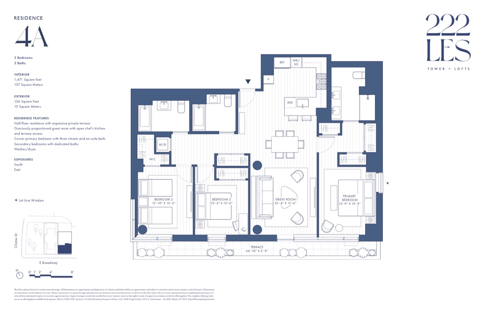 222 LES Tower + Lofts Residence 4A floor plan