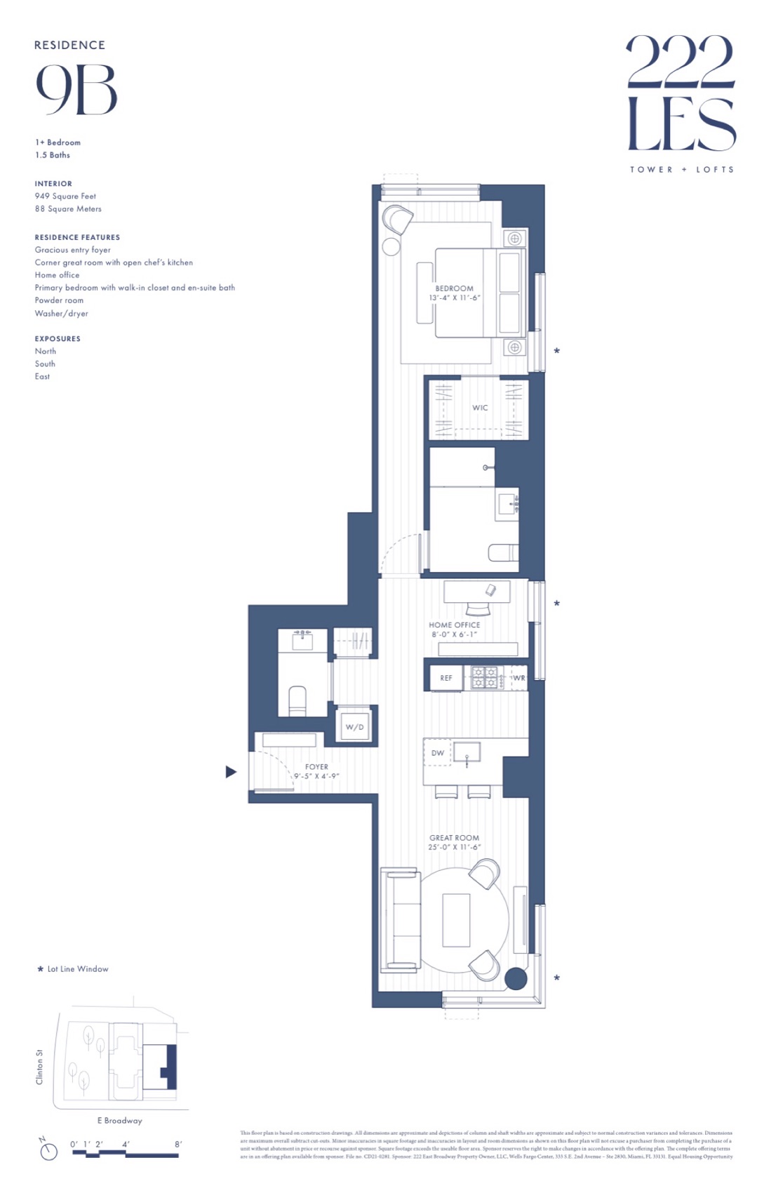 222 LES Tower + Lofts Residence 9B floor plan