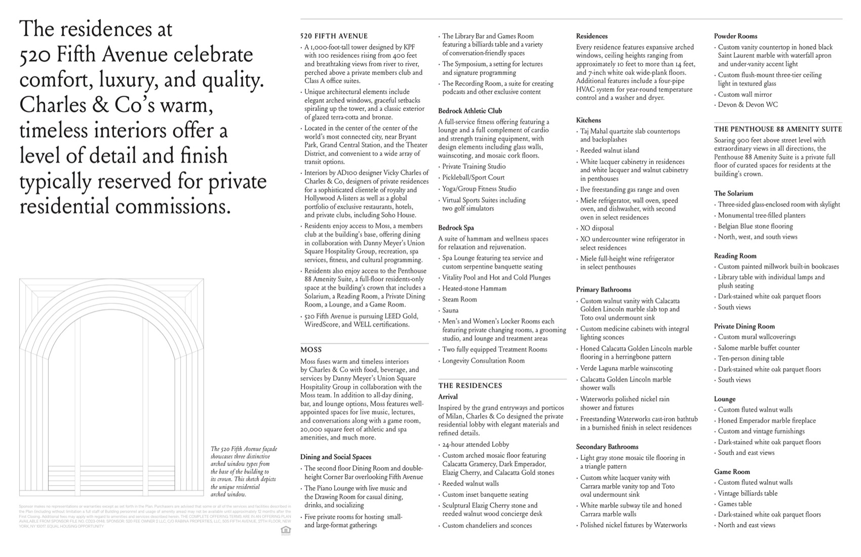520 Fifth Avenue Floor plans (brochure, all residences) floor plan