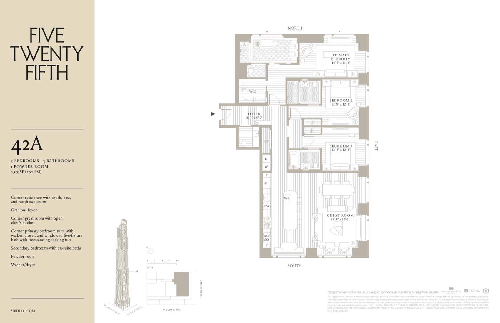 520 Fifth Avenue Residence 42A floor plan