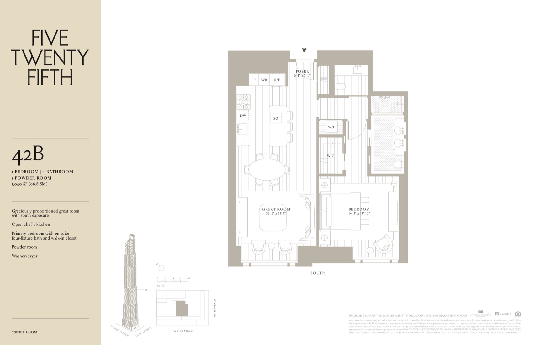 520 Fifth Avenue Residence 42B floor plan