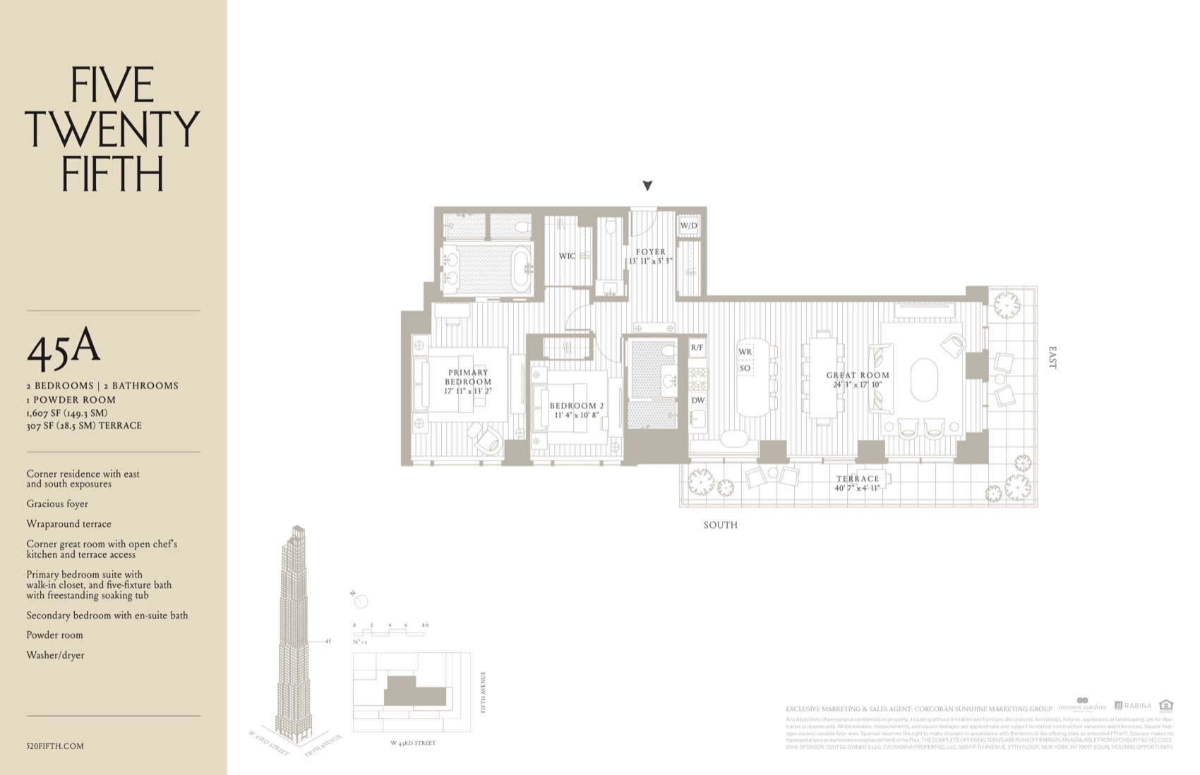 520 Fifth Avenue Residence 45A floor plan