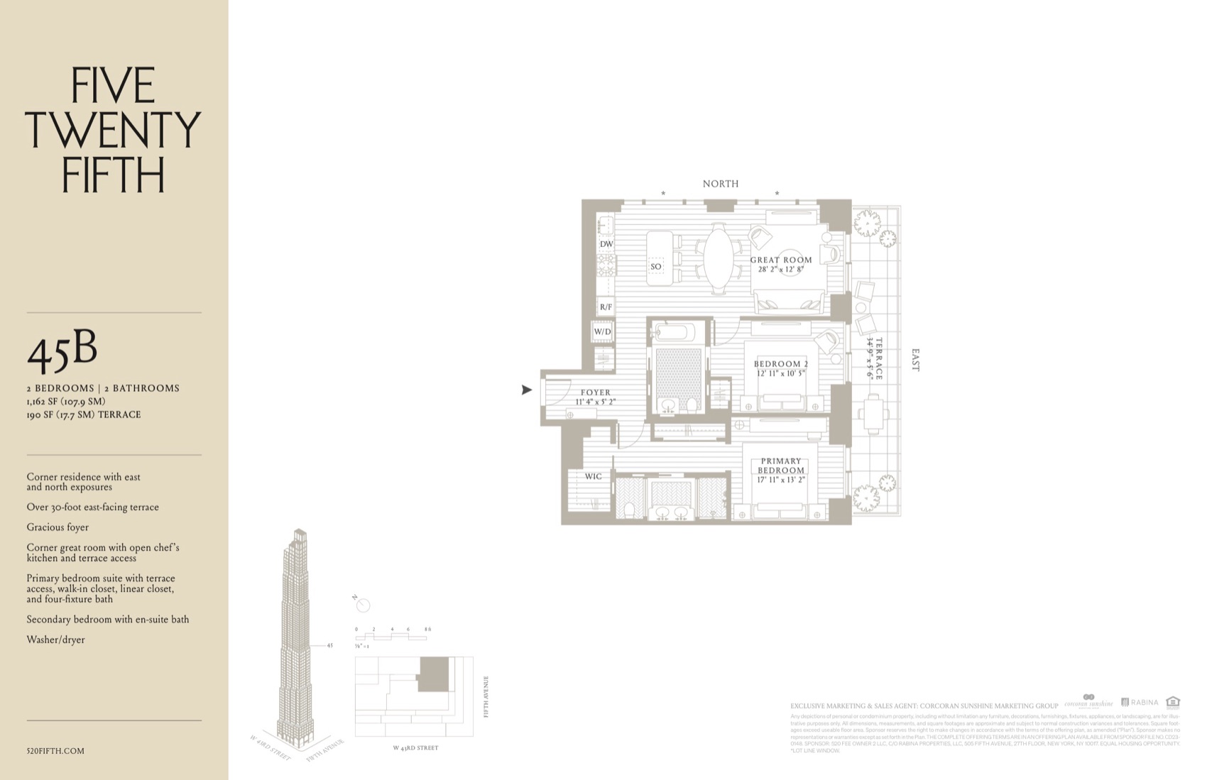 520 Fifth Avenue Residence 45B floor plan