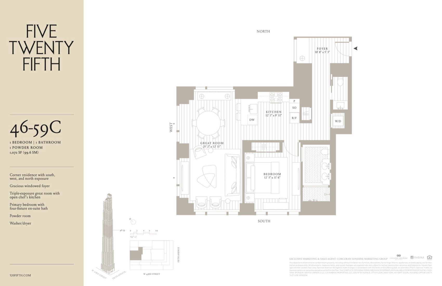 520 Fifth Avenue Residence 46-59C floor plan
