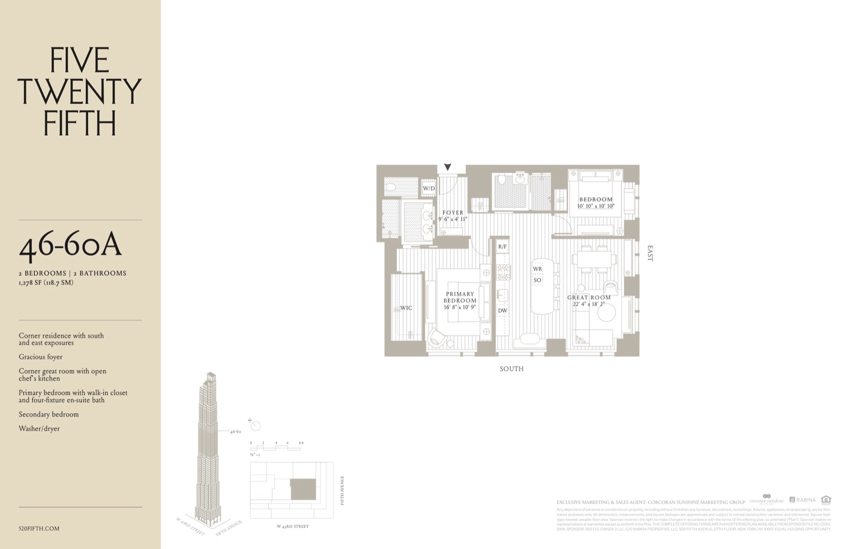 520 Fifth Avenue Residence 46-60A floor plan