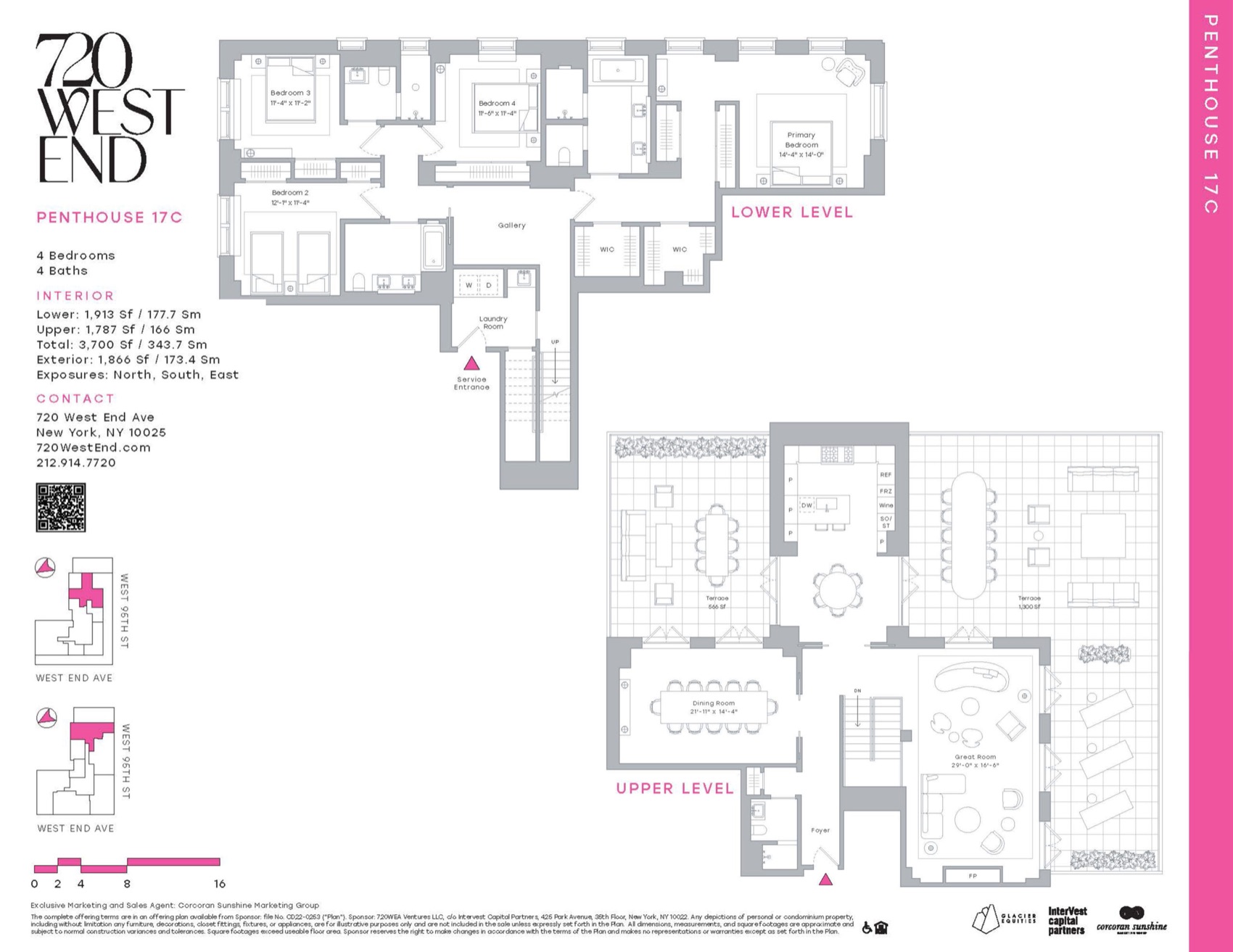 720 West End Avenue Penthouse 17C floor plan