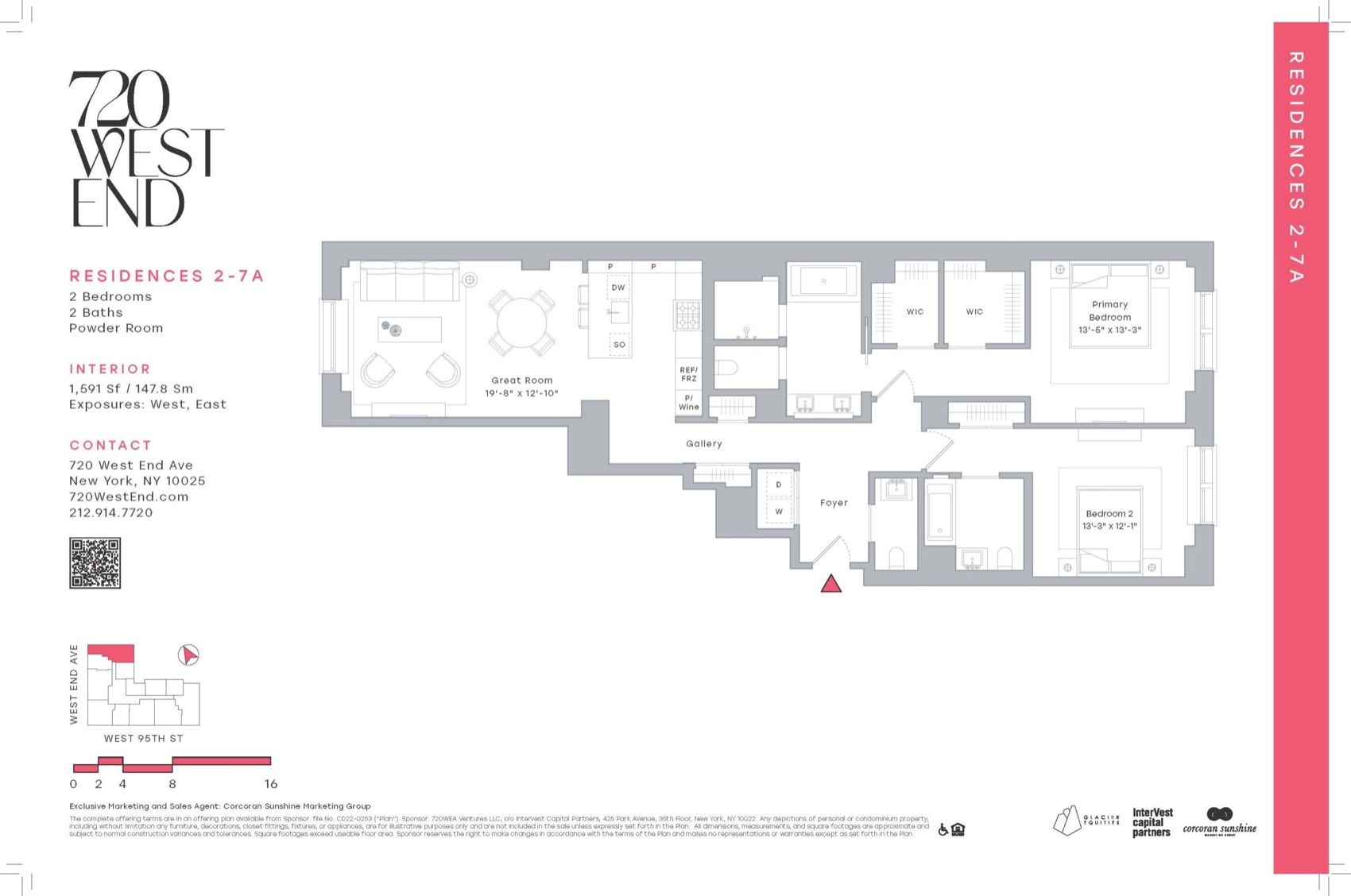720 West End Avenue Residences 2–7A floor plan