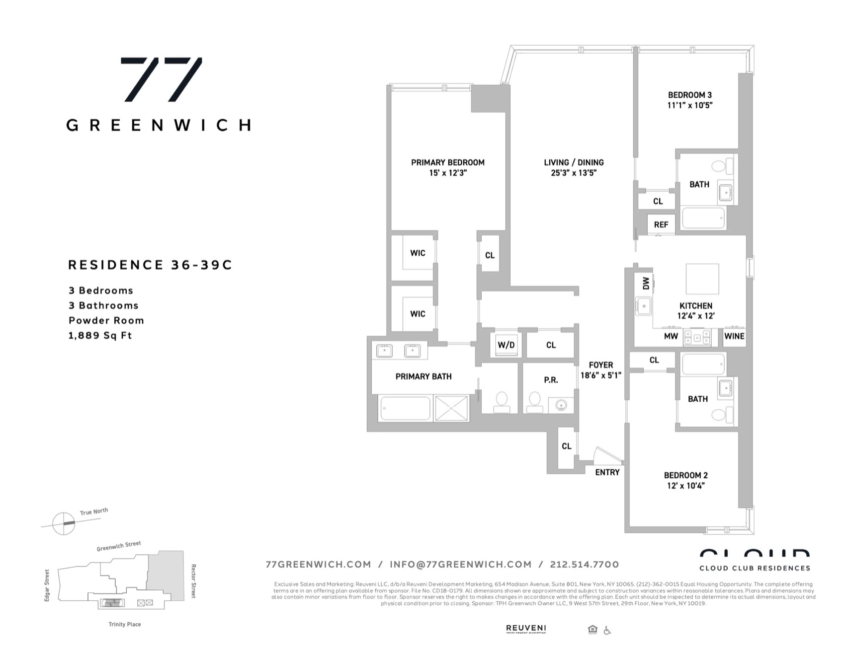 77 Greenwich Residence Line C, Floors 36-39 (PDF) floor plan