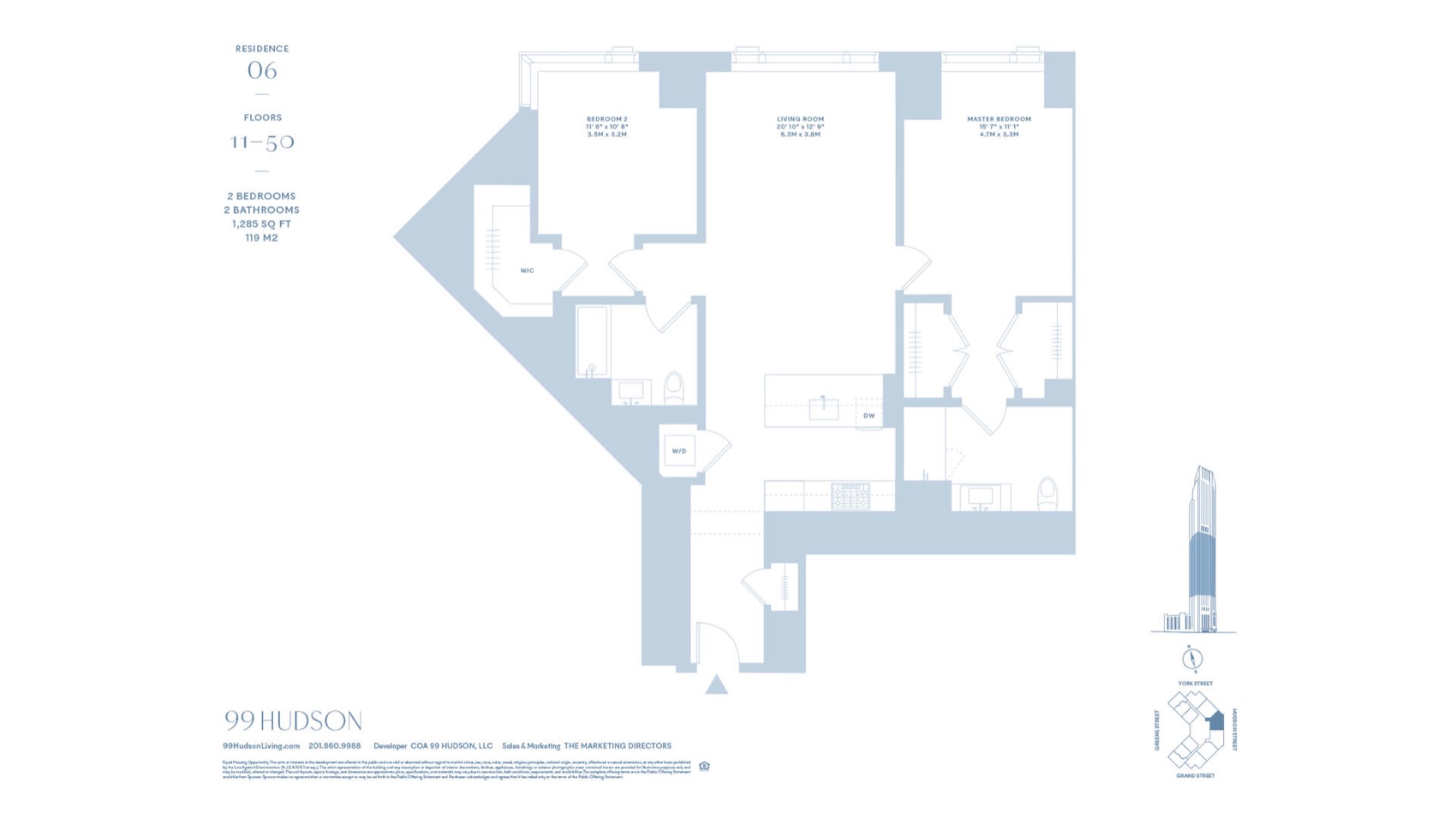 99 Hudson 99 Hudson — Representative Floor Plan (Line Type 06) floor plan
