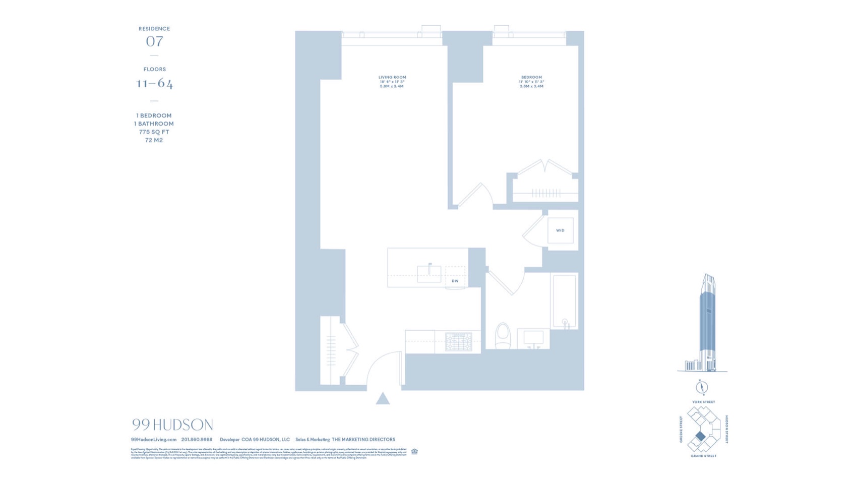 99 Hudson 99 Hudson — Representative Floor Plan (Line Type 07) floor plan