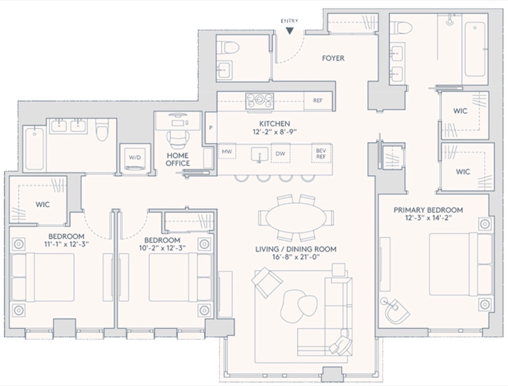 Linden Lane Three-Bedroom floor plan floor plan
