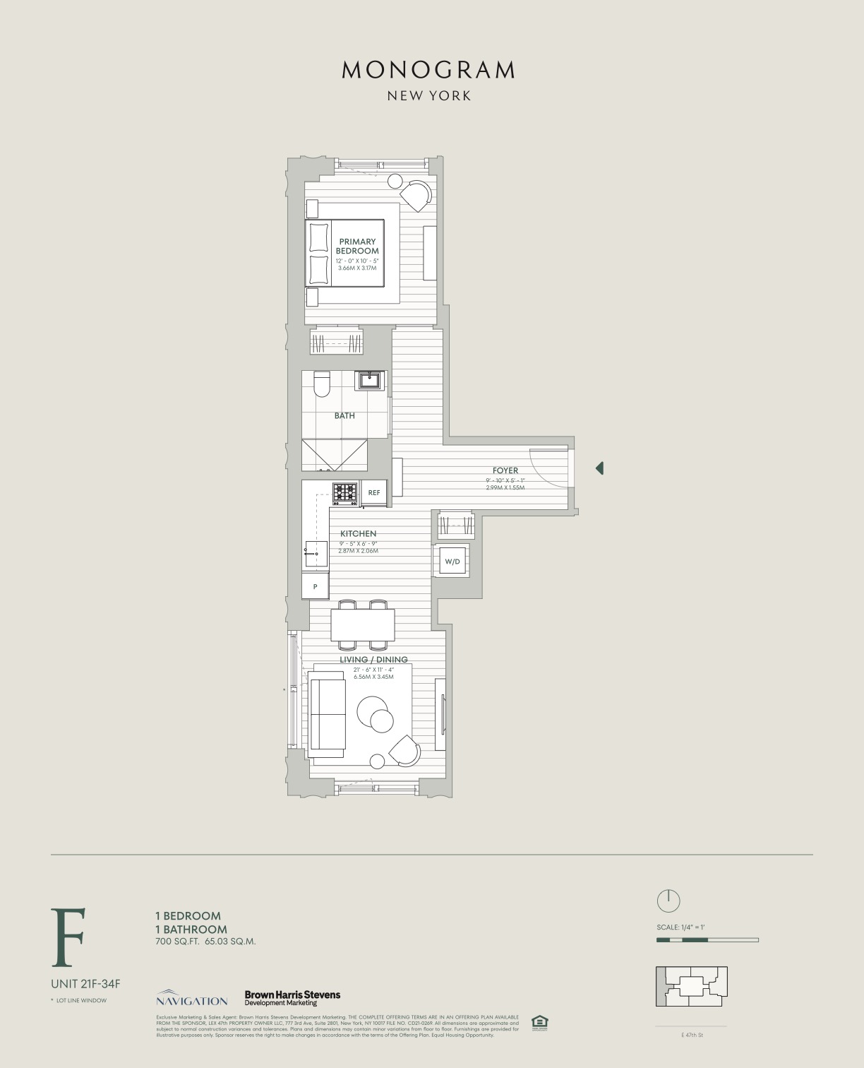 Monogram New York Residences 21–34F floor plan