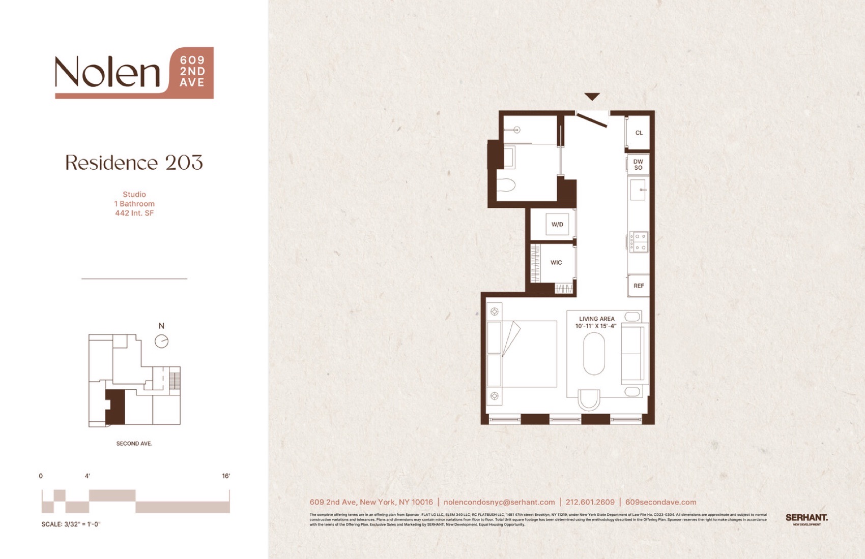 Nolen Residence 203 — Studio floor plan