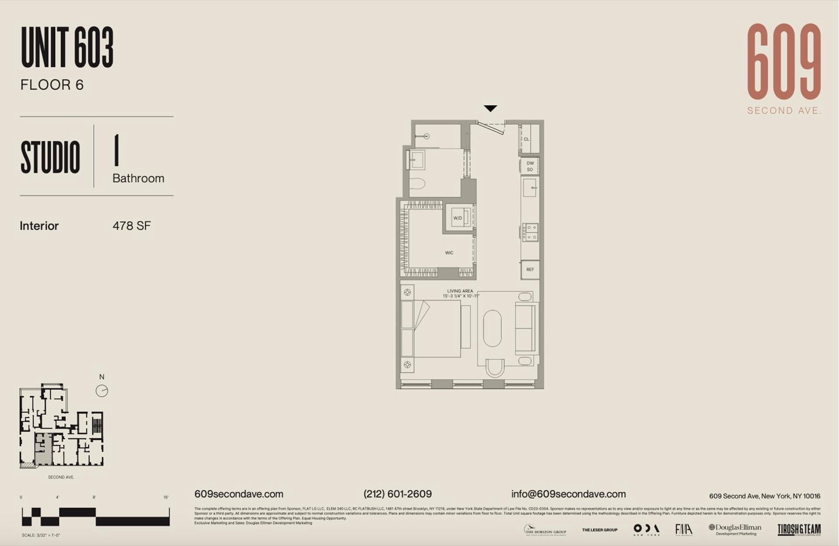 Nolen Unit 603 — Studio floor plan