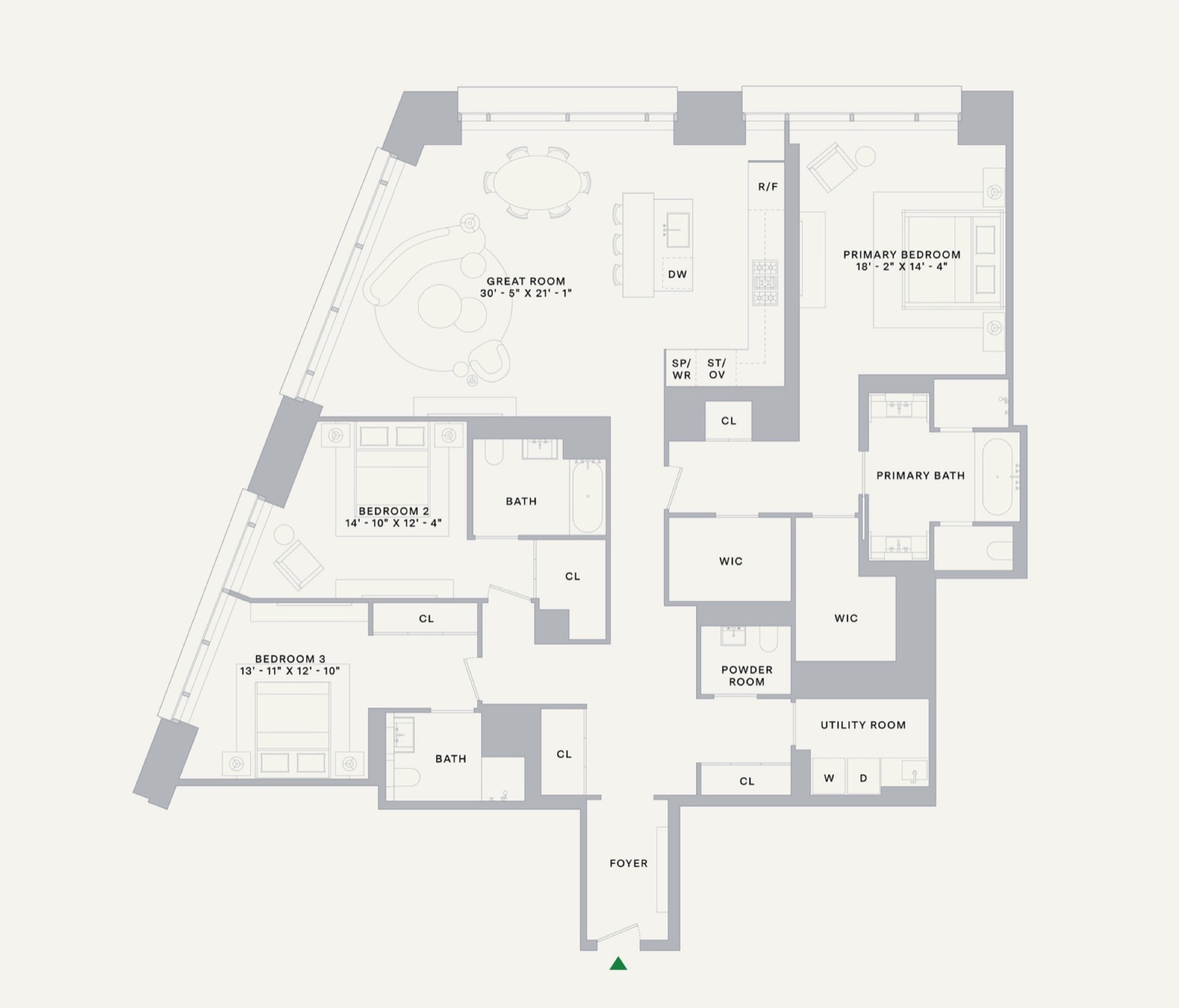 One High Line East Tower Residence E18A floor plan