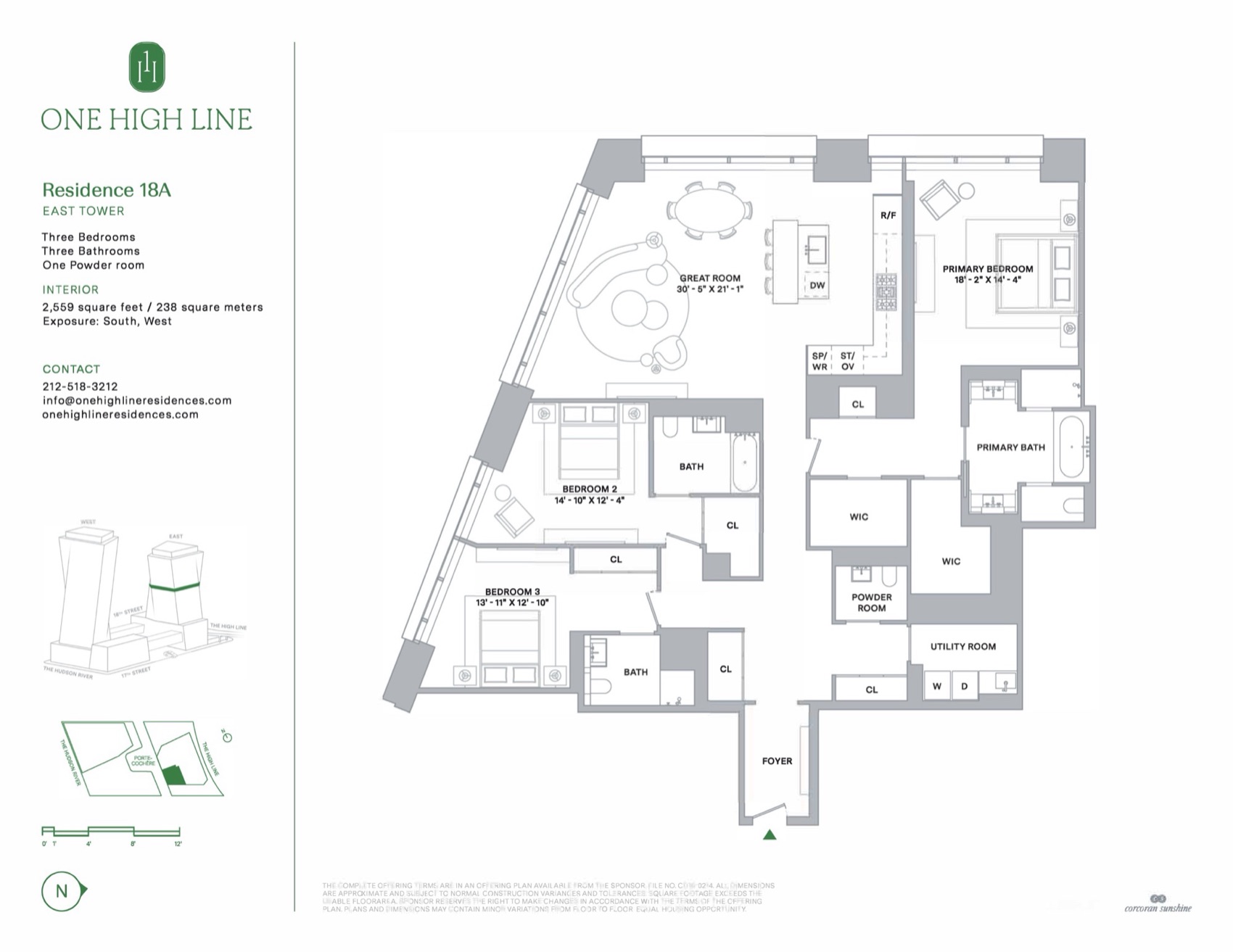 One High Line Residence East 18A — Floor Plan (PDF) floor plan