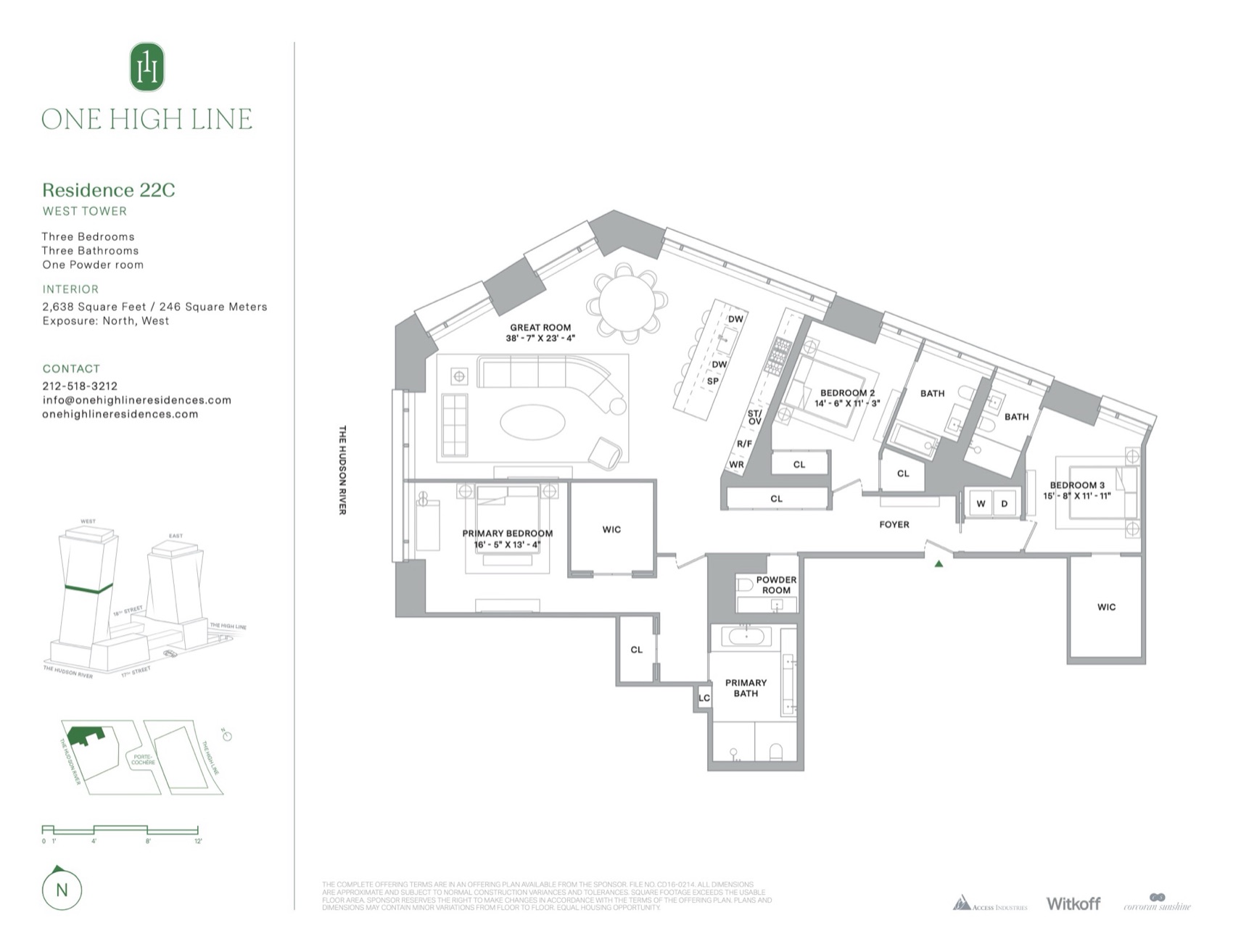 One High Line Residence West 22C — Floor Plan (PDF) floor plan