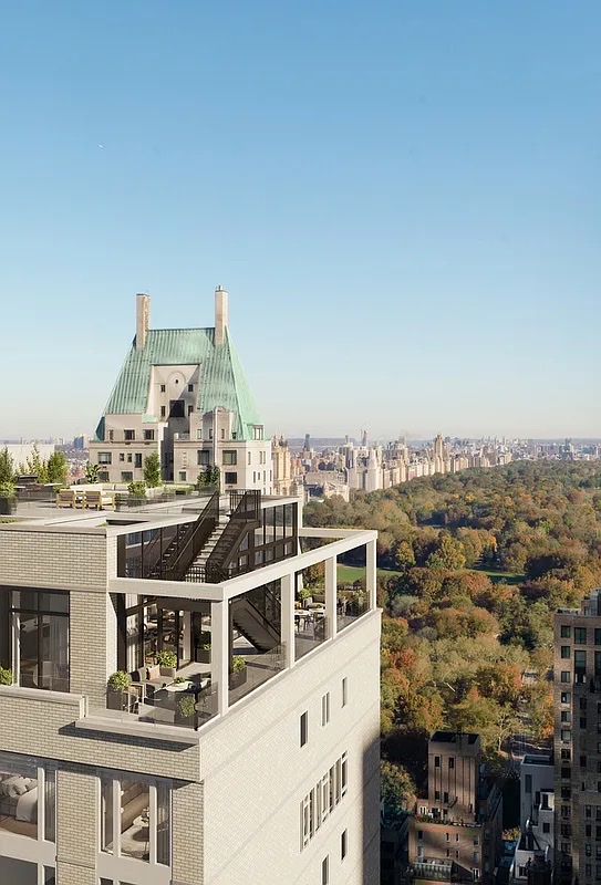 ONE11 Residences Building crown and rooftop terrace overlooking Central Park