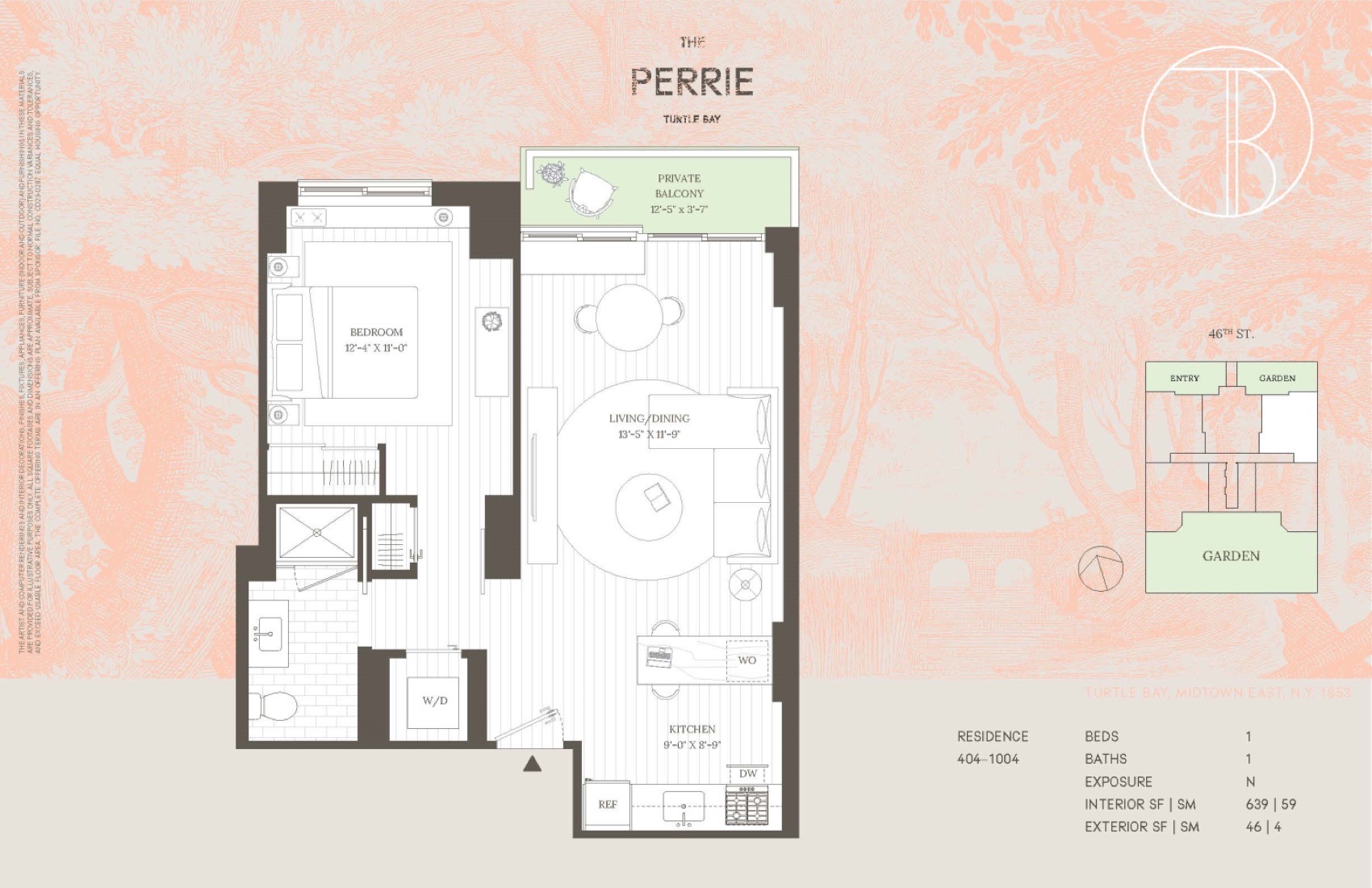 The Perrie Residence — 04 line, 1 Bed/1 Bath floor plan