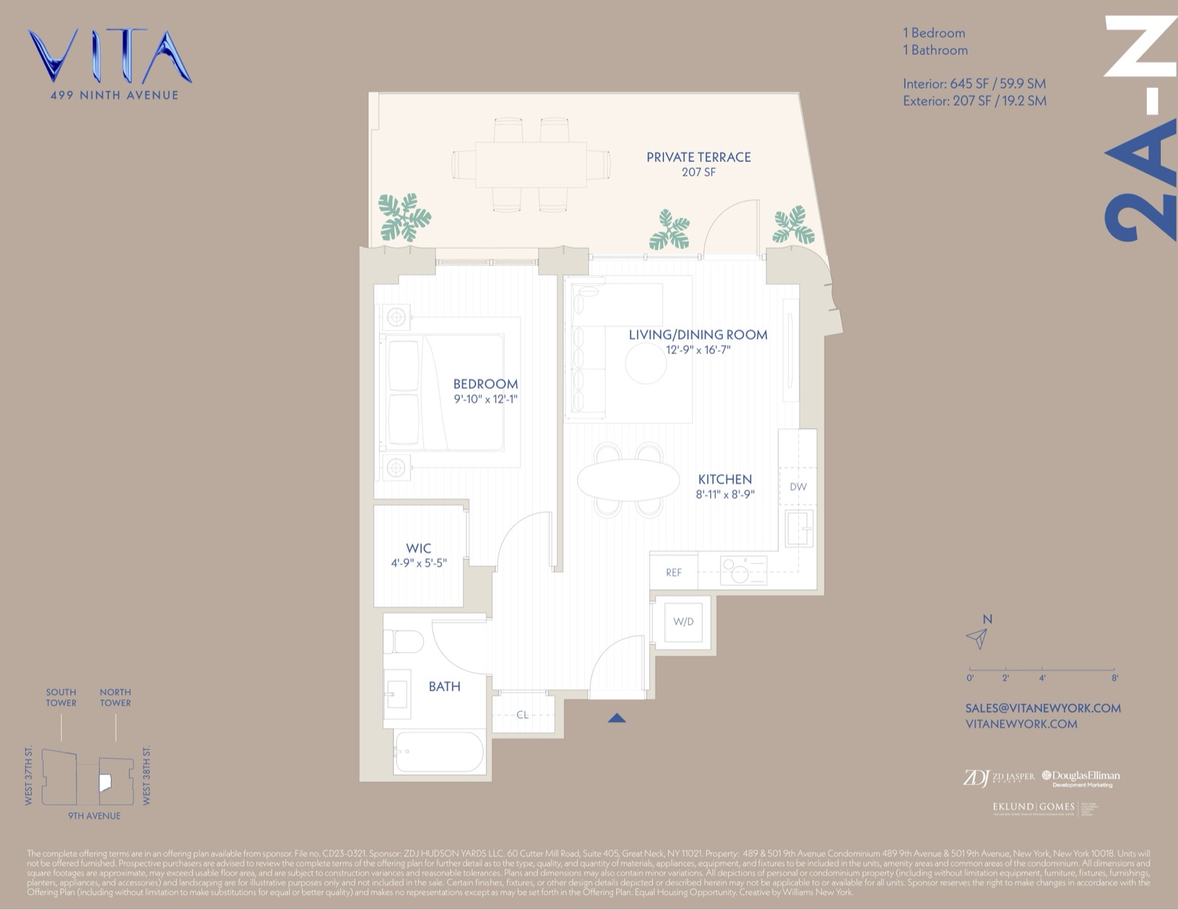VITA North Tower Residence 2A-N — 1 Bed floor plan