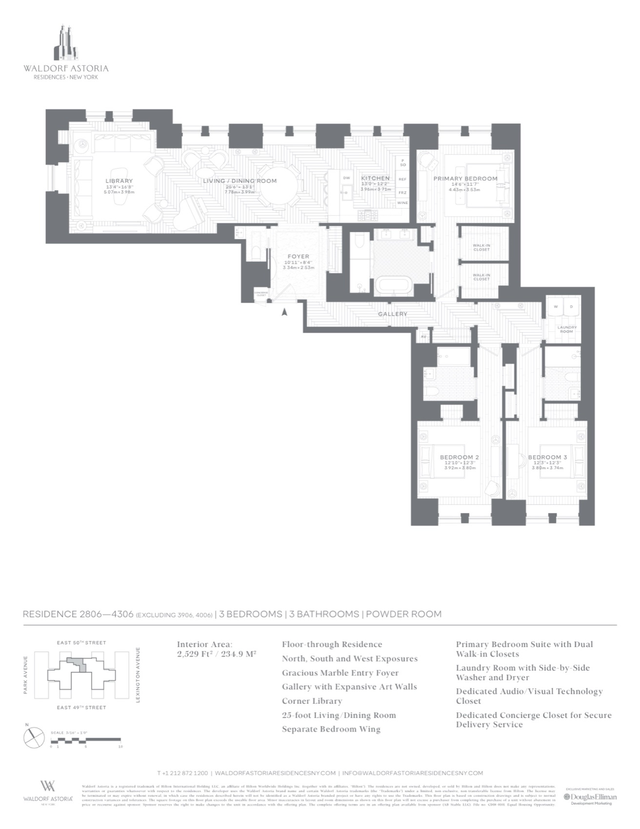 Waldorf Astoria Residences New York Residence 2806-4306 floor plan