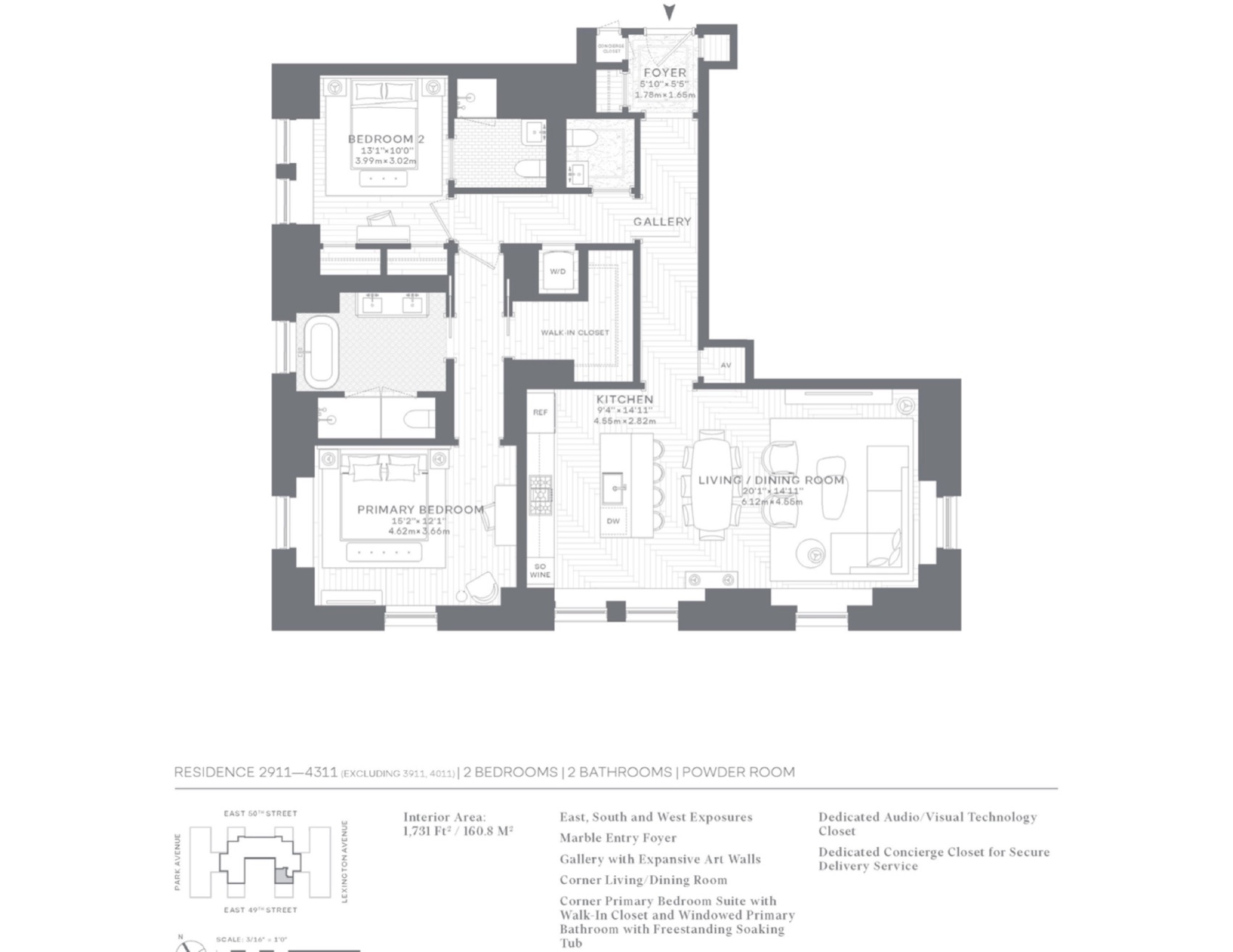 Waldorf Astoria Residences New York Residence 2911-4311 floor plan