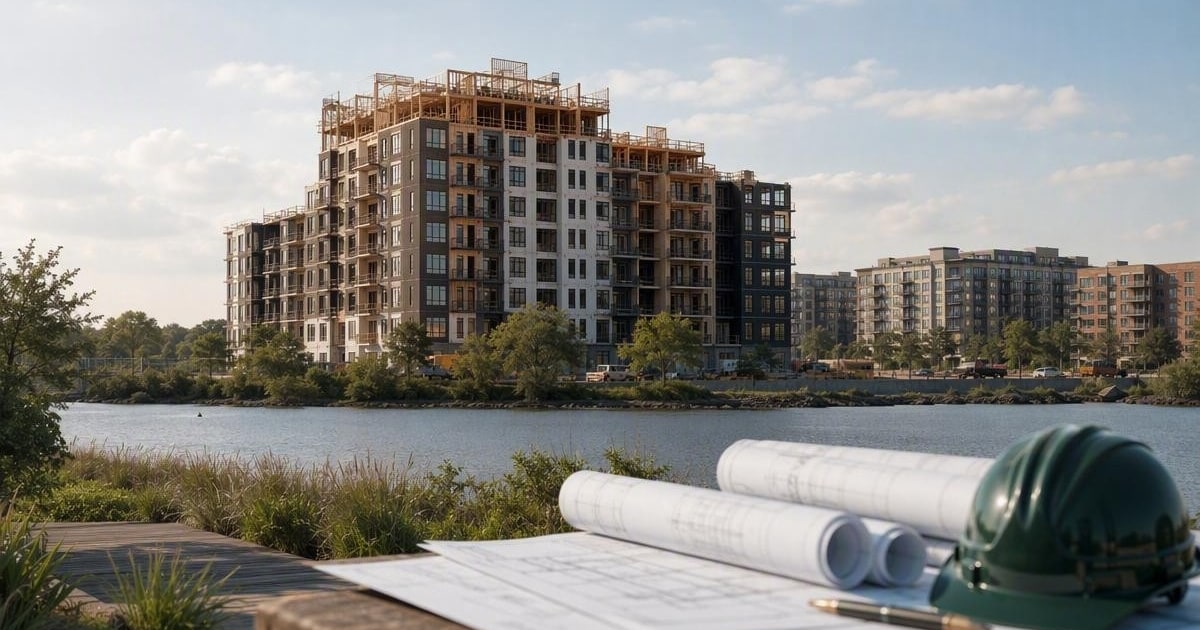 Conceptual editorial illustration for Long Island’s IDA Tax Break Debate Puts Housing Pipeline in Focus