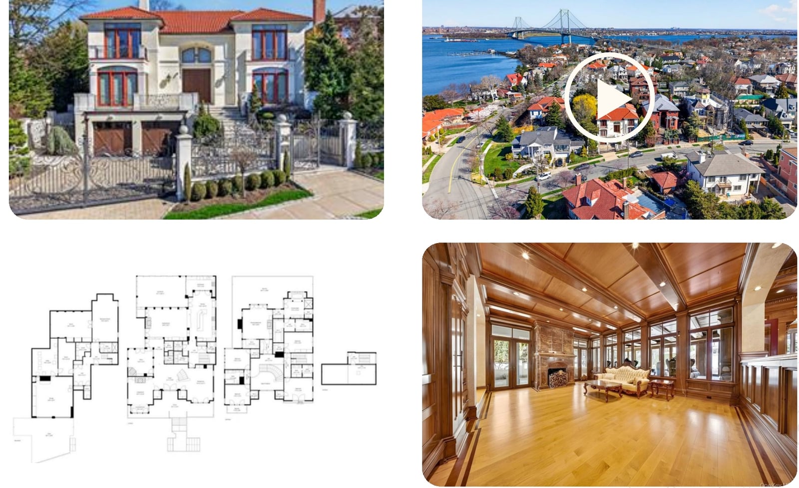 Examples of professional property photography, aerial video, floor plans, and interior presentation